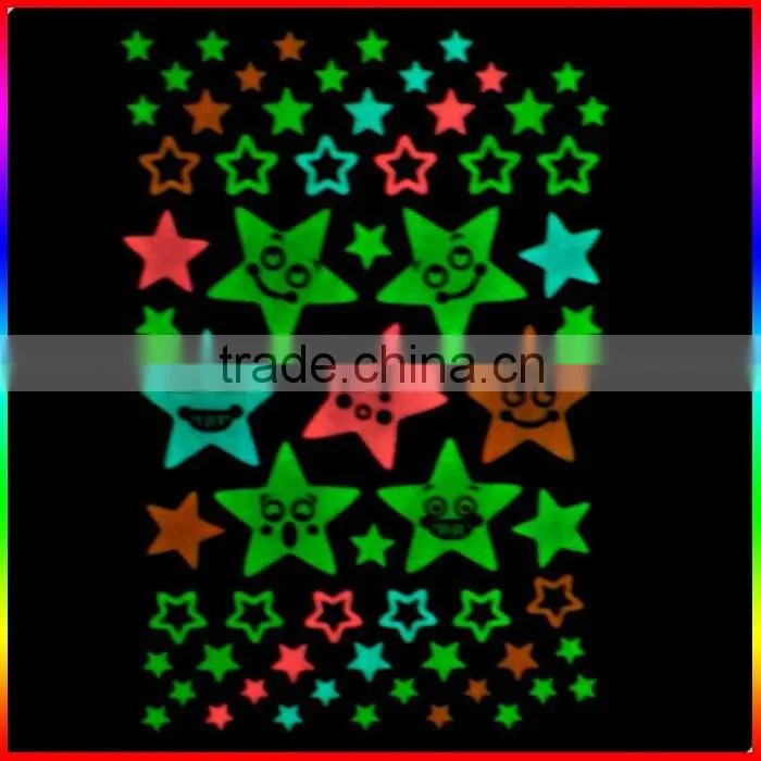 self-adhesive glow in dark sticker film/glow in dark sticker