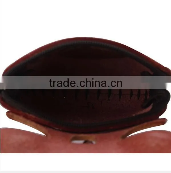 Wholesale High quality Pure hand-made genuine leathter animal coin purse