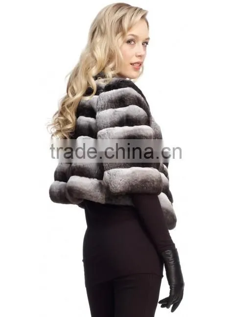 2015 winter genuine rex rabbit fur coat RR01