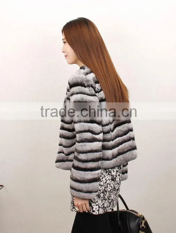 2015 fashion women winter genuine rabbit fur coat RC11