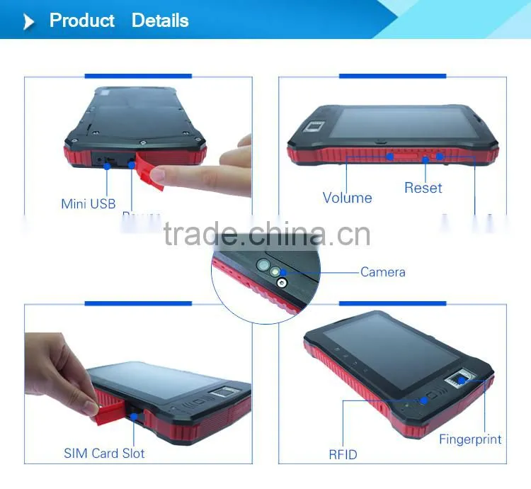 Long distance durable 7m uhf rfid android industrial tablet with rfid reader