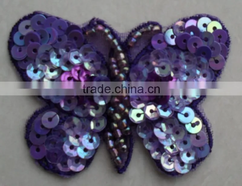 Iron on beaded sequins letter patch