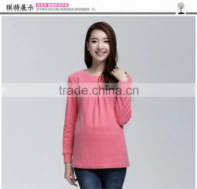 Autumn & Winter Long-sleeve Maternity T-shirt Loose Plus Size