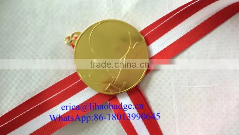 wholesales metal gold custom sport medals with ribbon