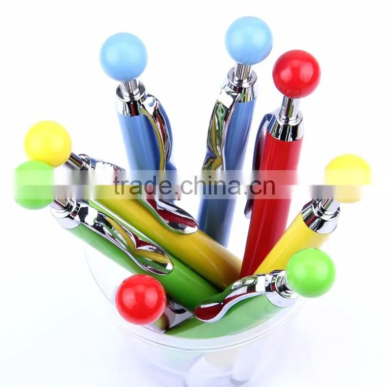 2016 stylus touch pen with ball top/metal clip touch pen/multicolor barrels stylus pen
