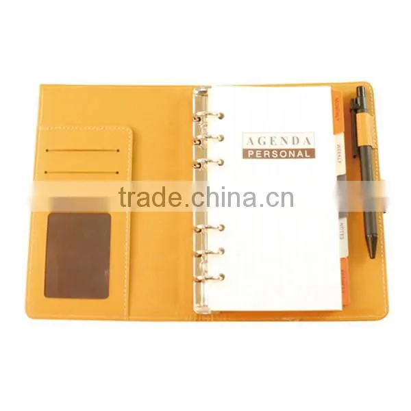 Brand ring binder A5 leather organizer