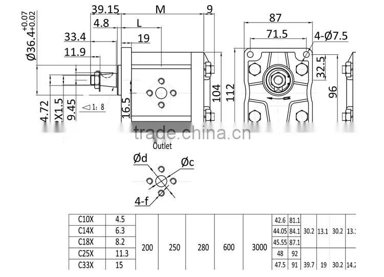 C25X gear pump for CARRARO tractor