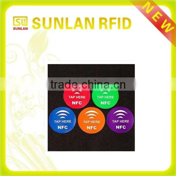 high quality round szie 13.56Mhz hf rfid smart tags with ntag213 for mobile phone(professional maunfacuturer)