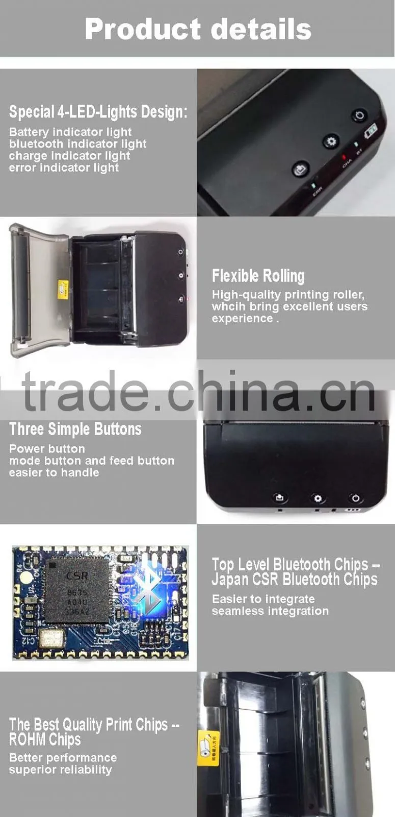 80mm bluetooth thermal wireless mobile printer