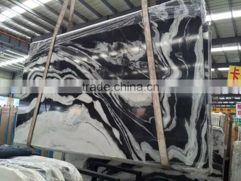 panda white marble polished wall tiles