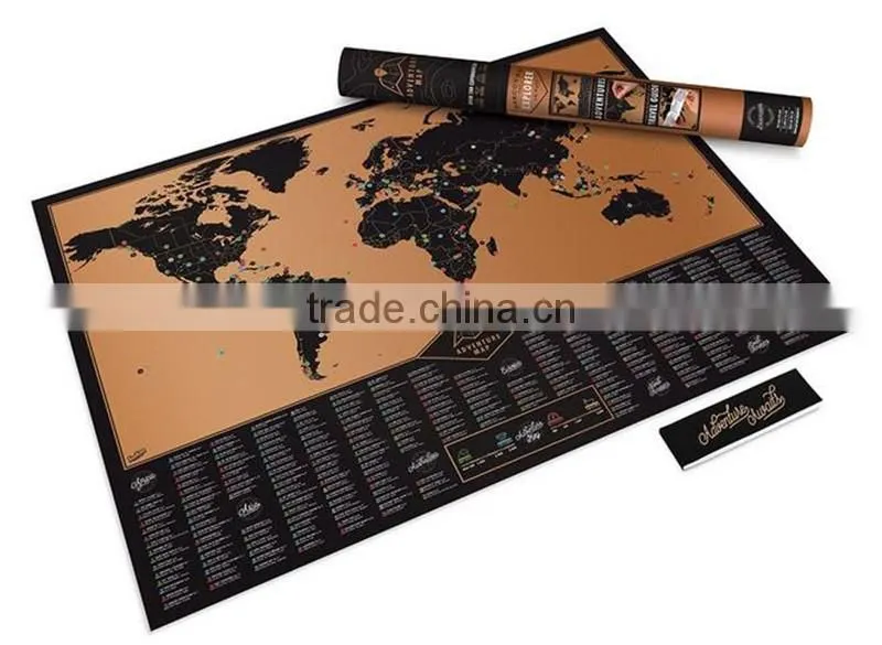 CT-748 New Travel Gift of World Map for Creative Poster Present Black map