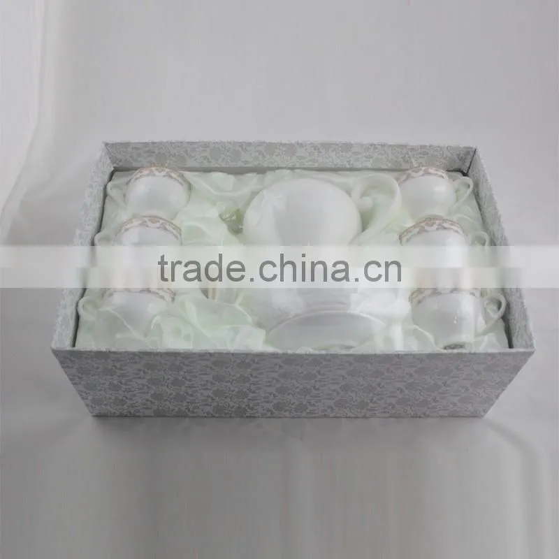 15pcs ceramic coffee set,teapot coffee cup and saucer set