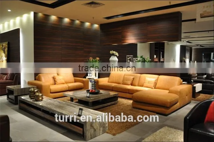 Traditional England style chesterfield leather sofa for living room