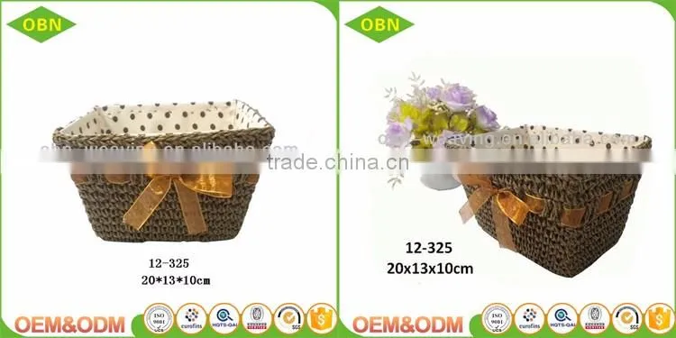 Wholesale colorful cheap mini woven crochet basket