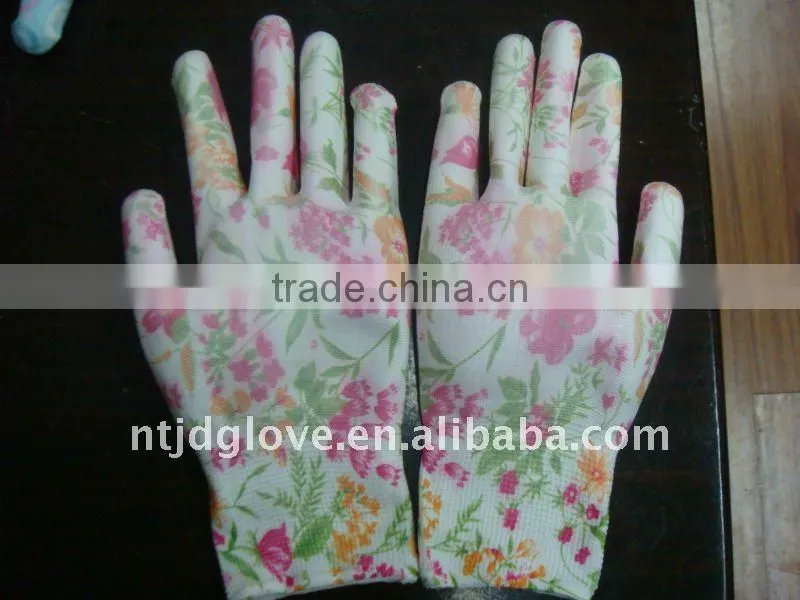 13G IMPRINT GARDEN PU GLOVE ( PALM COATED)