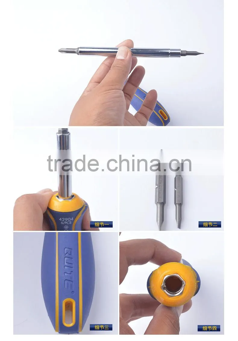 6 in 1 screwdrvier set ,Multifunctional combination screwdriver set,DIN CR-V screwdriver set