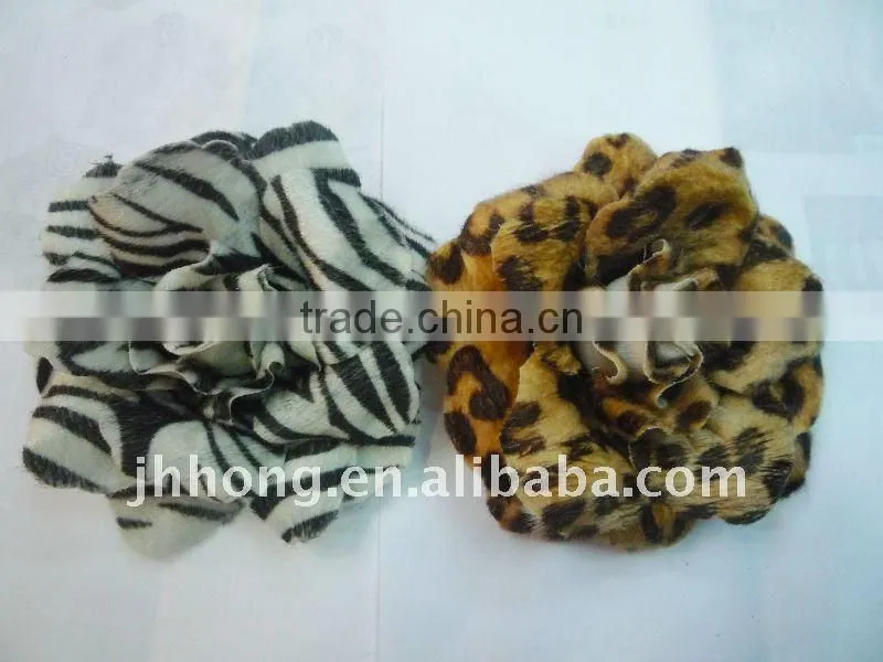 3.5" leopard rose flower hair flower