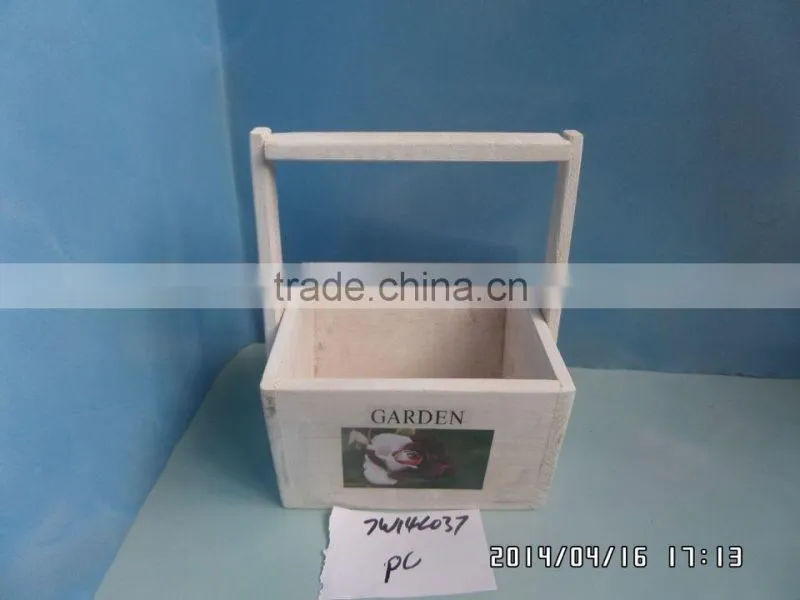 wooden flower pot planters with handle for garden home decoration