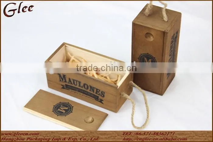 Antique Wooden Watch Box With Logo