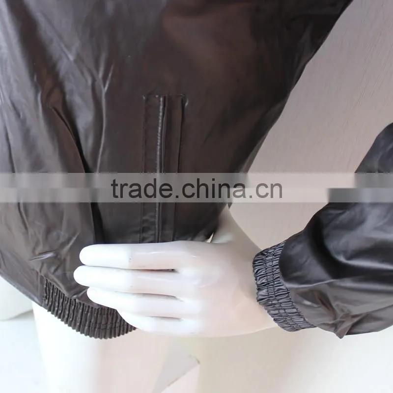 Fashion Black PU Leather Men Winter Jacket