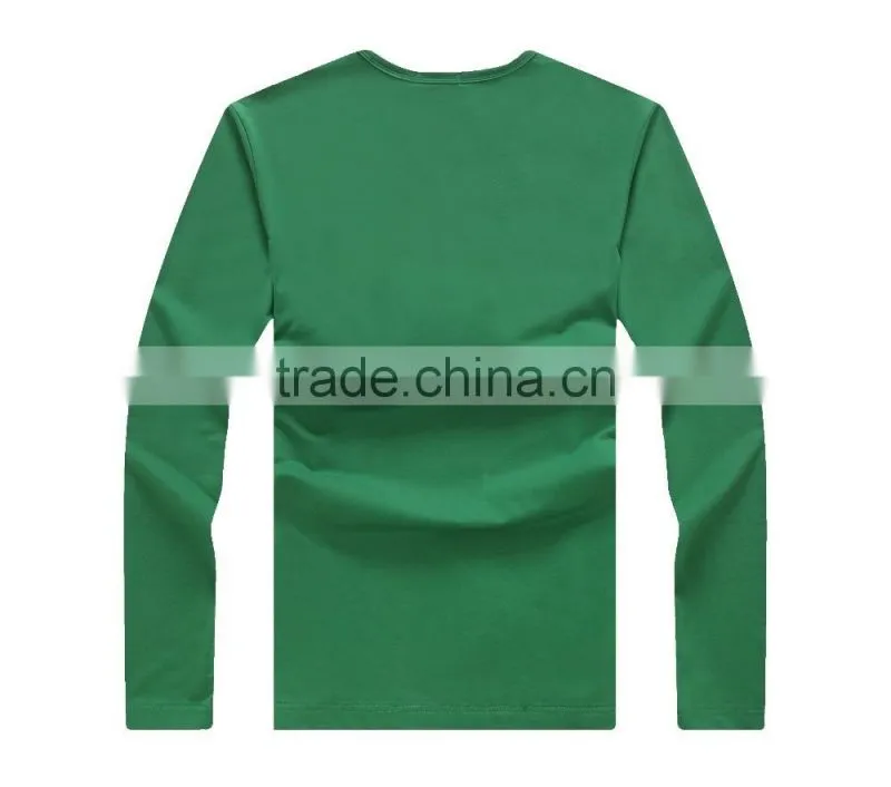Men's cotton blank green t shirt