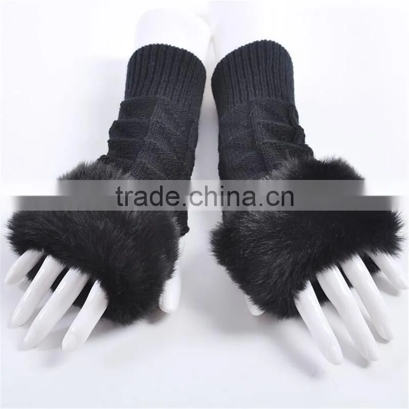 heated pure color autumn winter soft lady gloves workout gloves