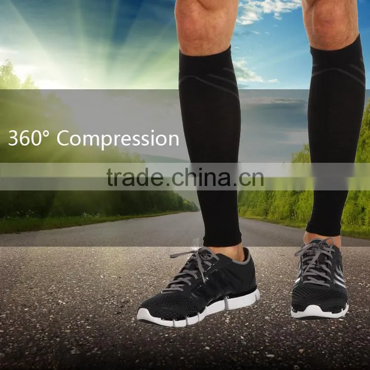black compression sport calf support sleeve