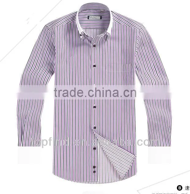Formal double collar 100% cotton long sleeve stripe Men Shirts