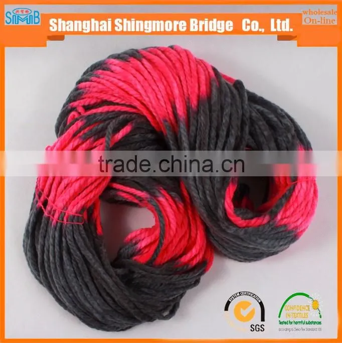China fancy yarn supplier cheapest wholesale 50% acrylic 50% polyester yarn, long space dyed chunky acrylic yarn