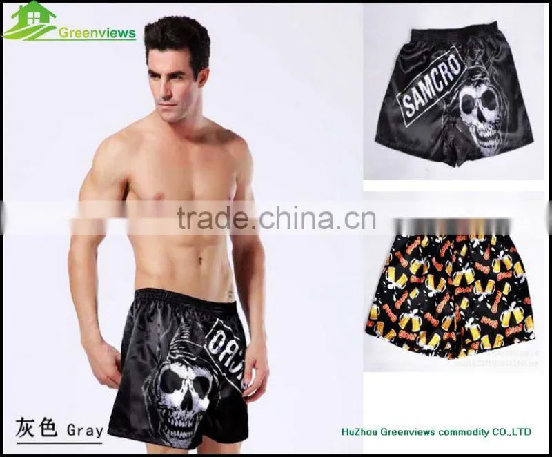 Custom Satin Boxer Shorts men 100% Silk Boxer Shorts boys shorts Sleepwear Wholesale GVYL0018