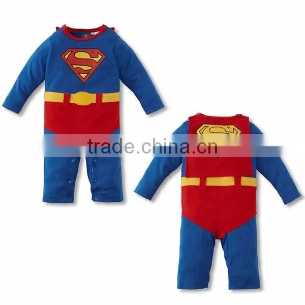 2016 cartoon superman cotton baby boy romper