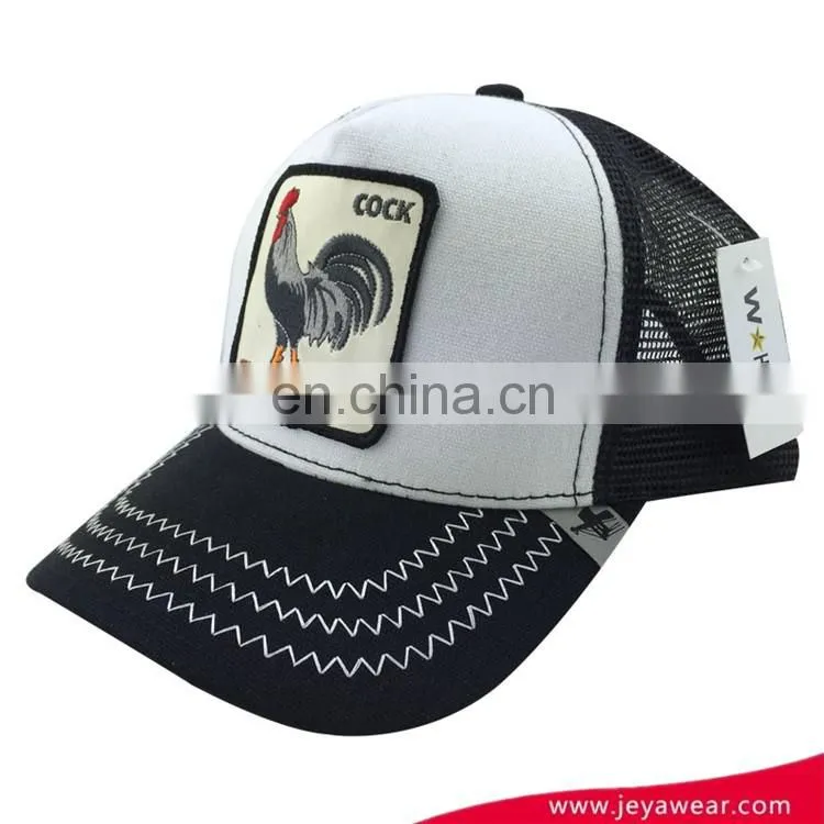 Custom your own design Cock logo 5 panel mesh trucker baseball cap snapback hat wholesale
