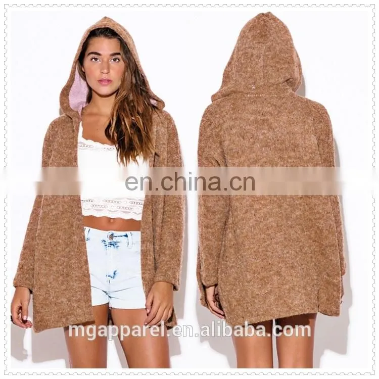 top quality camel sexy comfortable hoodie sweater jacket for women china