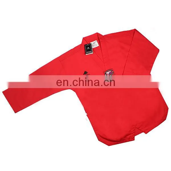 custom red taekwondo dobok
