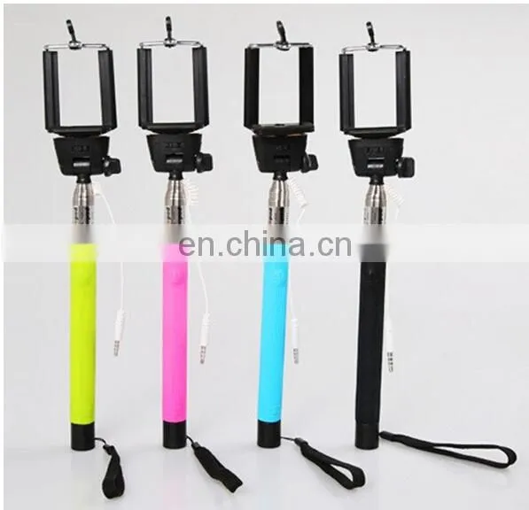 low price good quality mobile phone selfie stick with cable