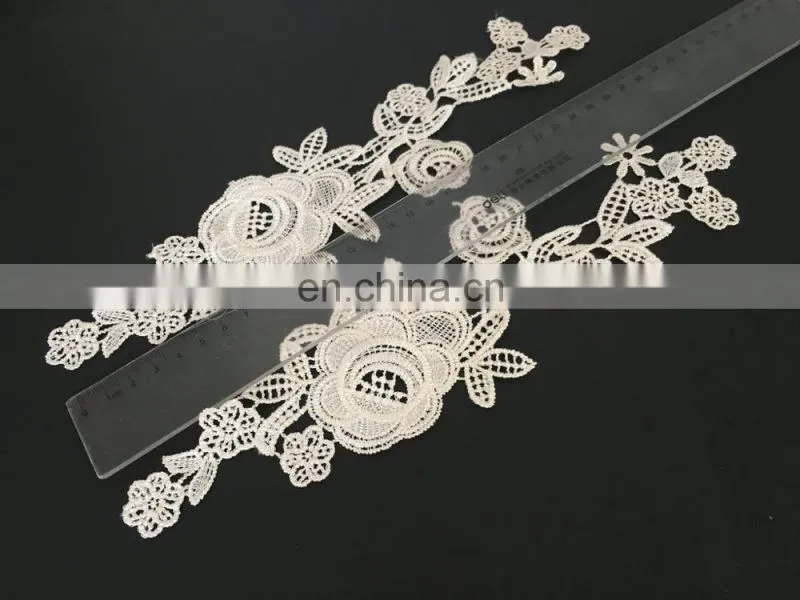 2017hot sale fashion flower lace applique for wedding dress