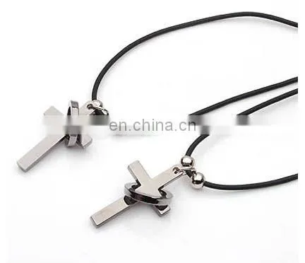 Fashion heart lock and key shape necklace pairs pendant