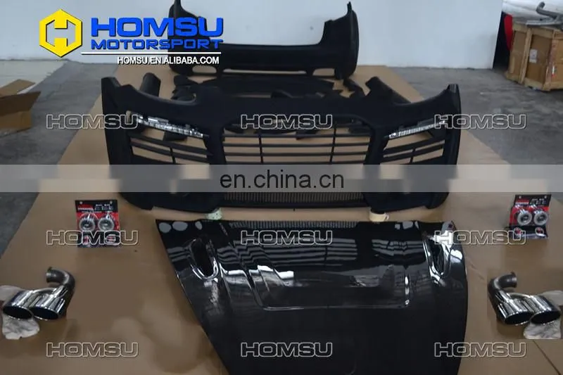 FRP material 1:1 to T-ART original style car spare parts wide body kit front bumper with exhaust tips for porsce 958