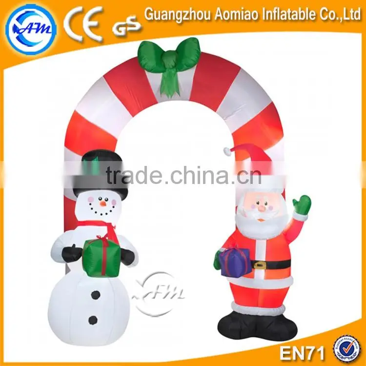 Decorative christmas arch, inflatable christams decorations arch with santa