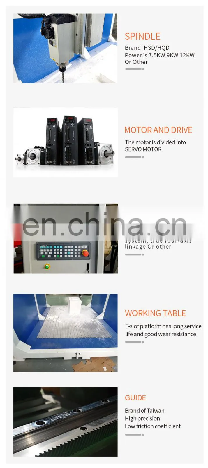 Wood pattern CNC router / 180-degree head turn 4 axes CNC milling machine