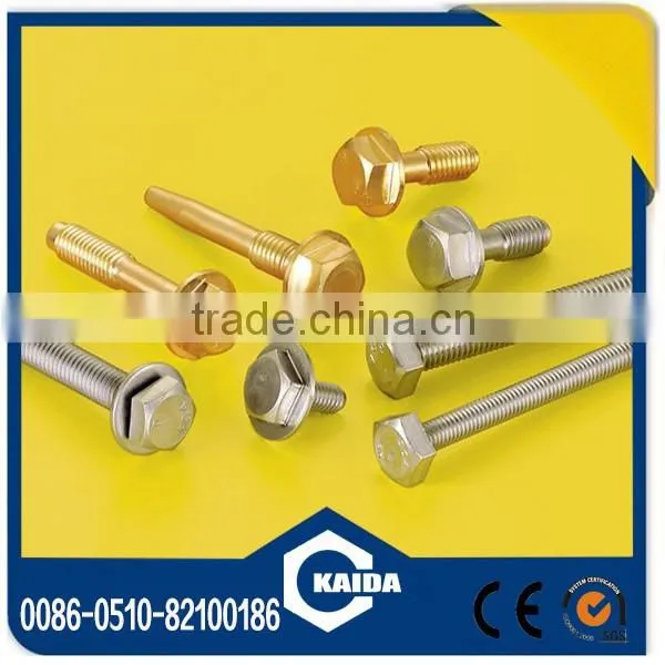 Hex head shoulder bolt with washer DIN6921