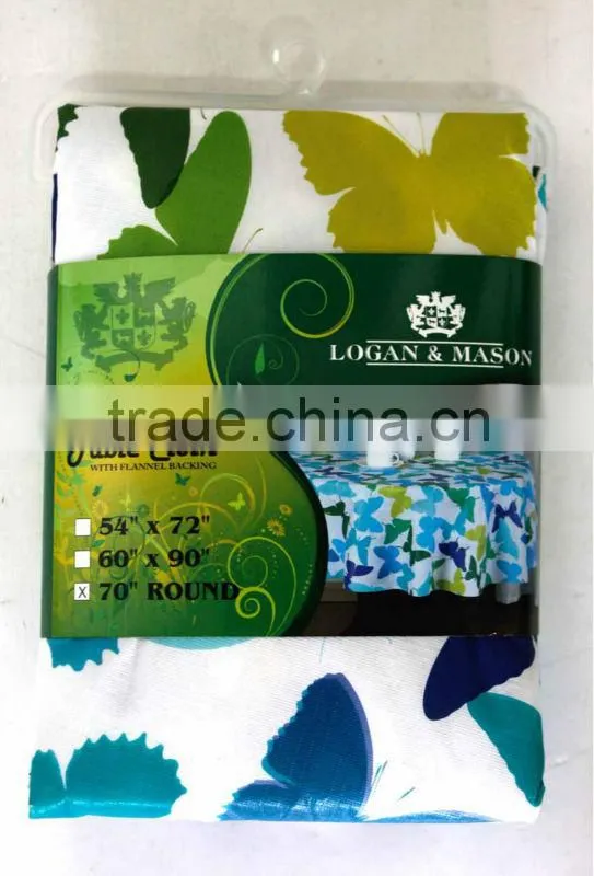 1PC PEVA Flannel Back Vinyl Table Cloth