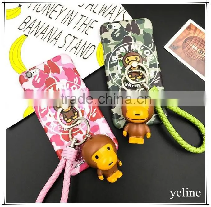 Monkey design phone case with monkey ring holder monkey sling