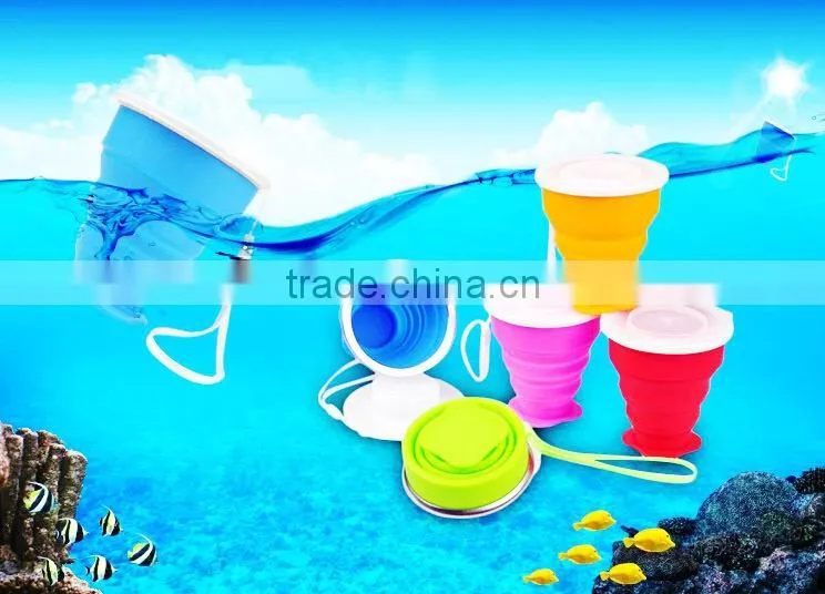 2015 silicone collapsible water bottle, water sport cup