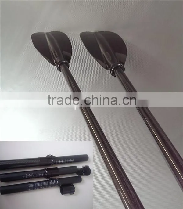 Carbon fiber kayak paddle with adjustable shaft