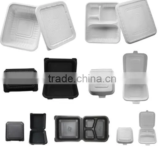 Disposable biodegradable corn starch tableware 11'' 4 compartment round plates