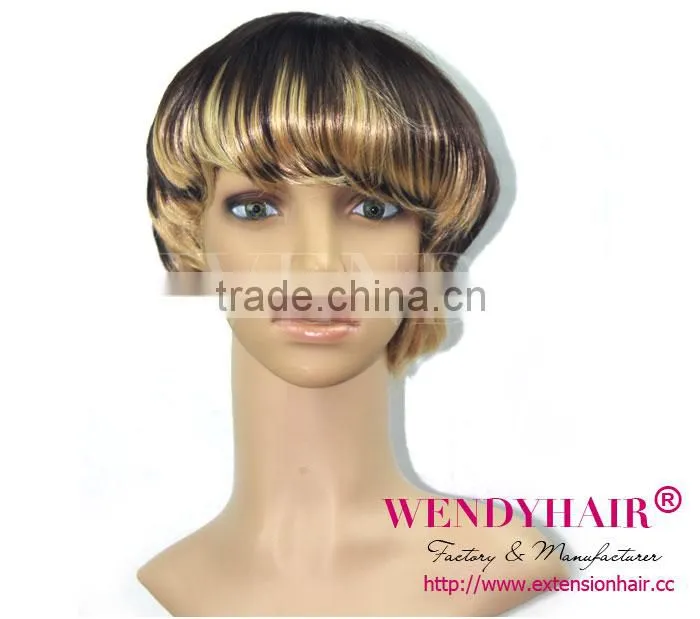 Colorful short synthetic wig most fashion style and best quality tangle free