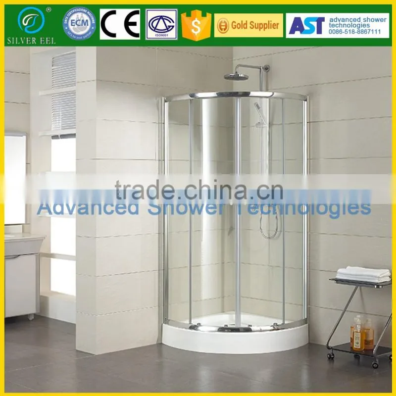 Utility freestanding corner shower cabin sliding open style