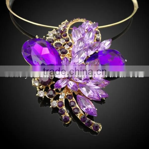 fashion Rhinestone jewelry set ,crystal flower necklace