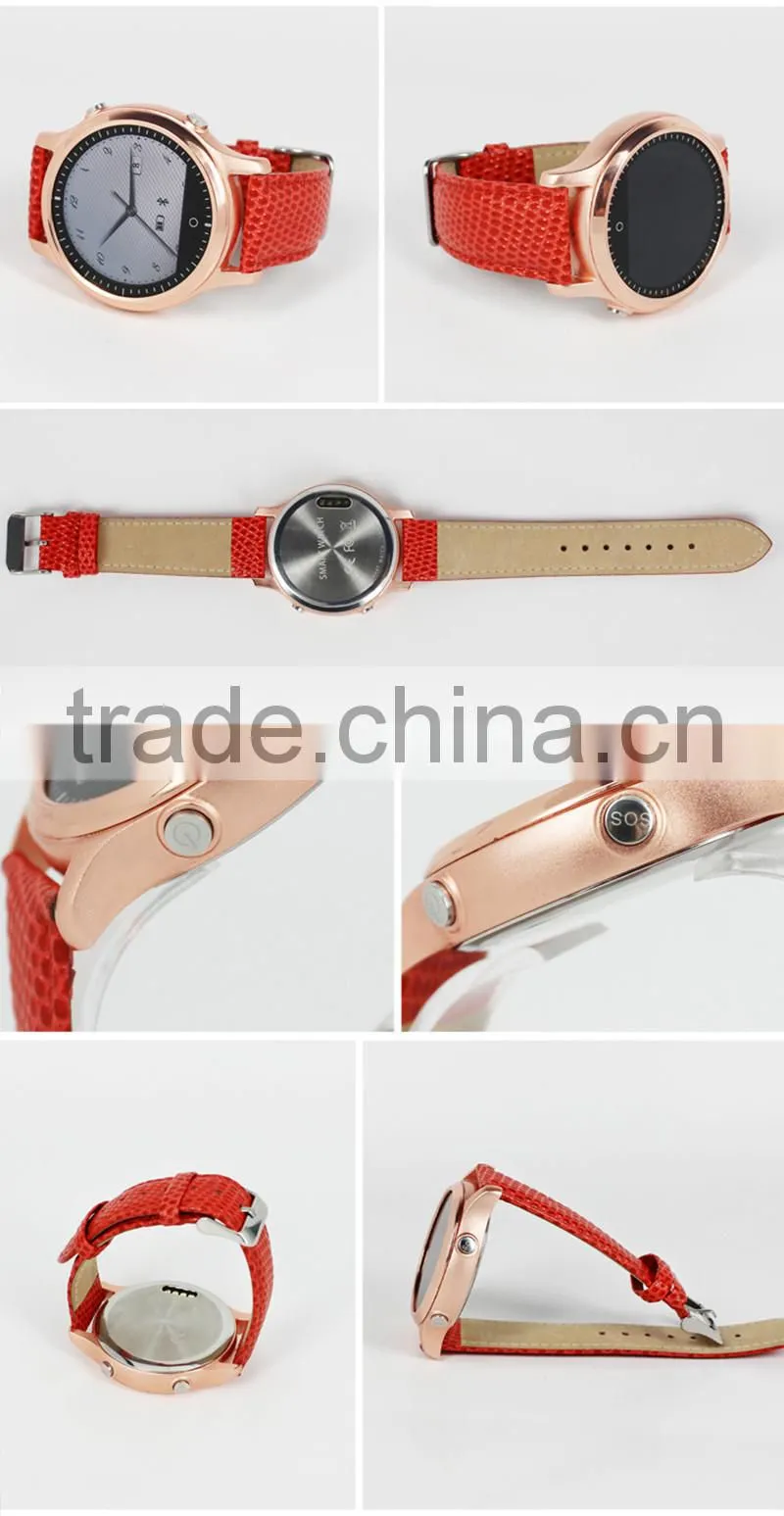 Bluetooth 4.0 IOS&Android Round Smart Watch S360 reloj inteligente with SOS / G-sensor